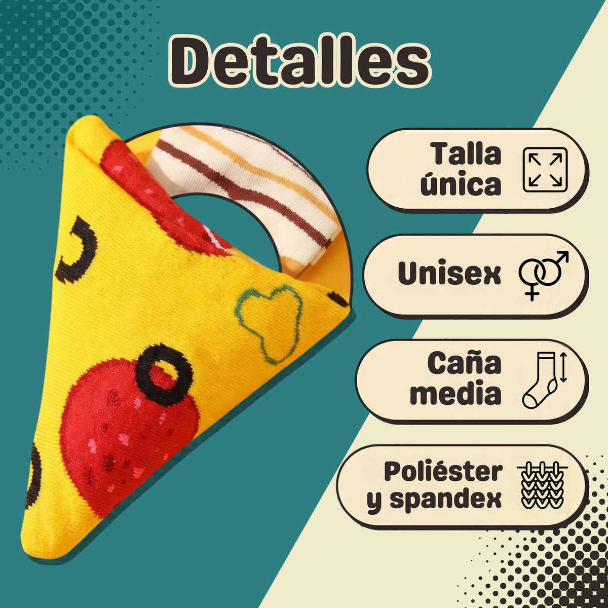Detalles: talla única, unisex, caña media y poliéster con spandex