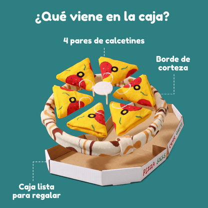 Qué viene en la caja: 4 pares de calcetines, borde y caja de regalo