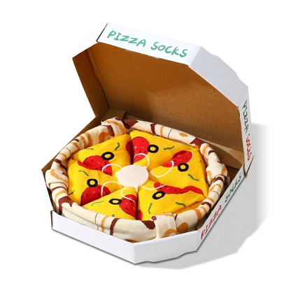 Set de 4 calcetines pizza en caja de regalo CrazySocks
